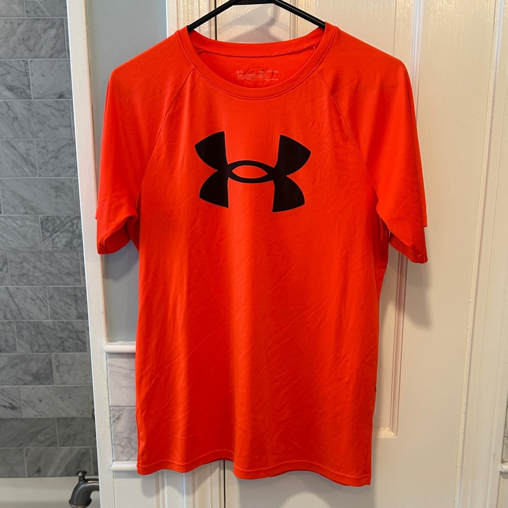 Under Armour Bright Red Tee with Subtle Logo